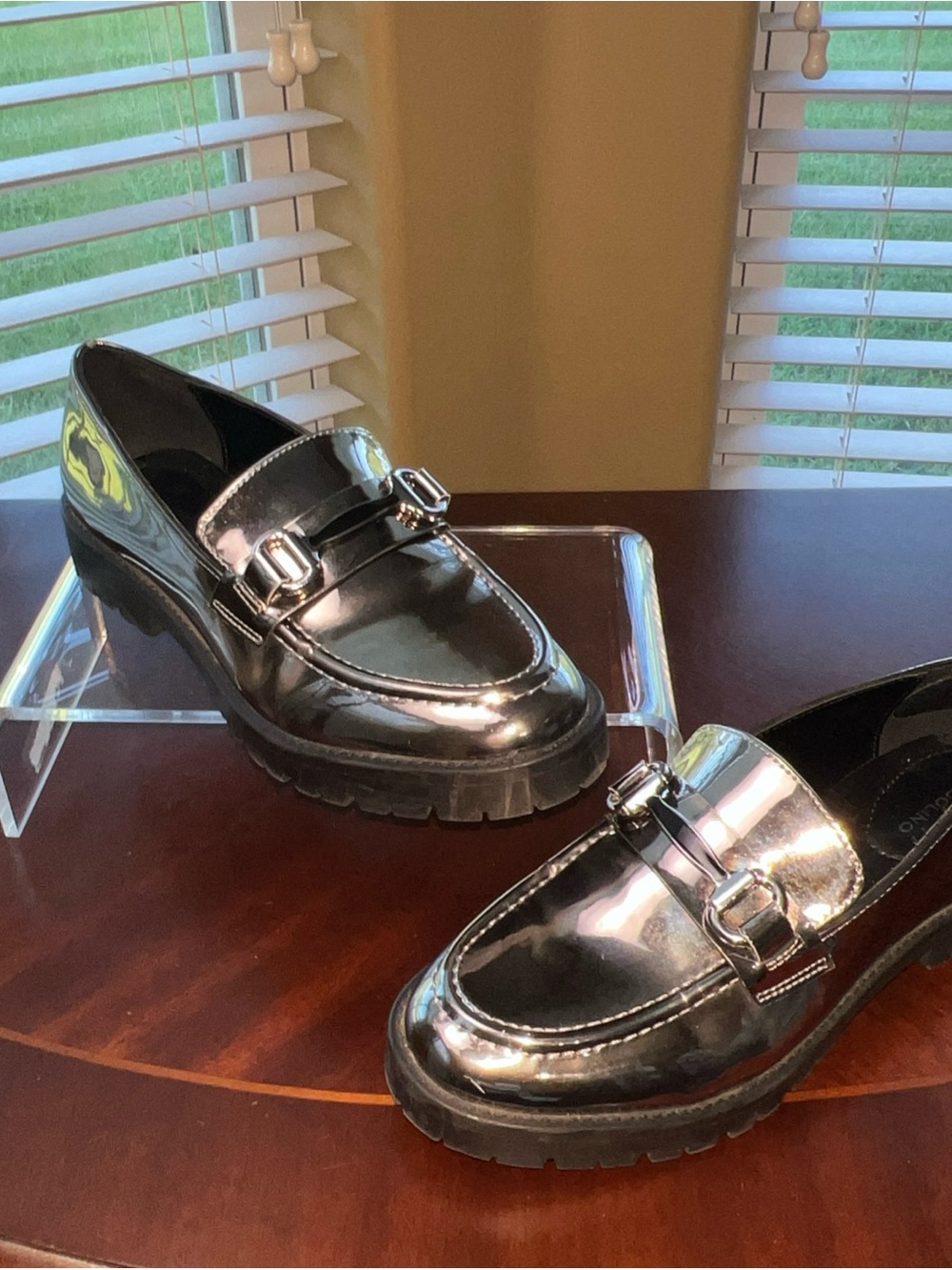 Bandolino Womens Franny Loafers Pewter Silver Sz 7M Preppy Career Academia - Picture 12 of 12